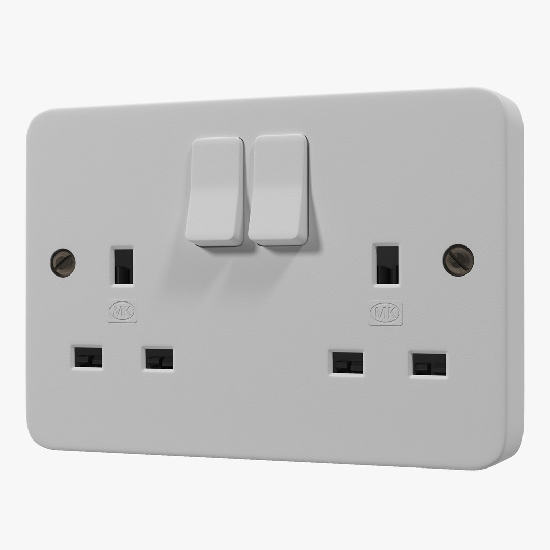 UK Electrical Outlet 3D model preview