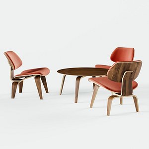 eames molded plywood lounge chair 3D model