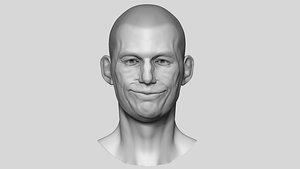 Old man smiling 3D model