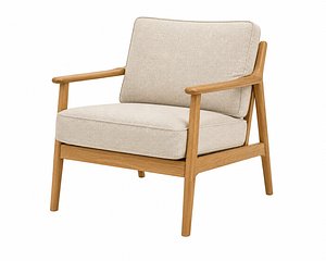 3D Modern Scandinavian Wooden Lounge Armchair