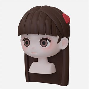 3D Female Hair Style 16 model