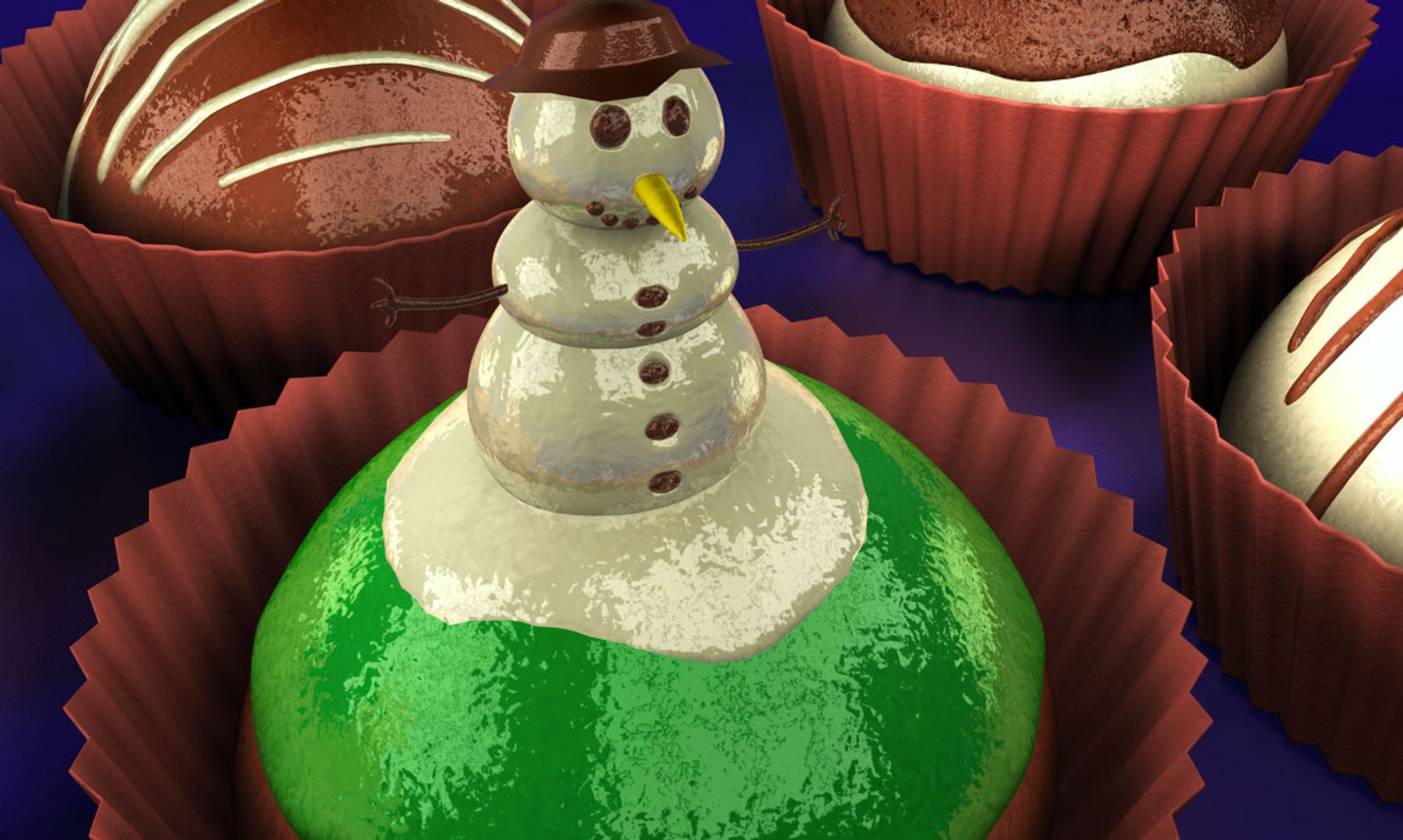 3d Chocolates Truffles Model