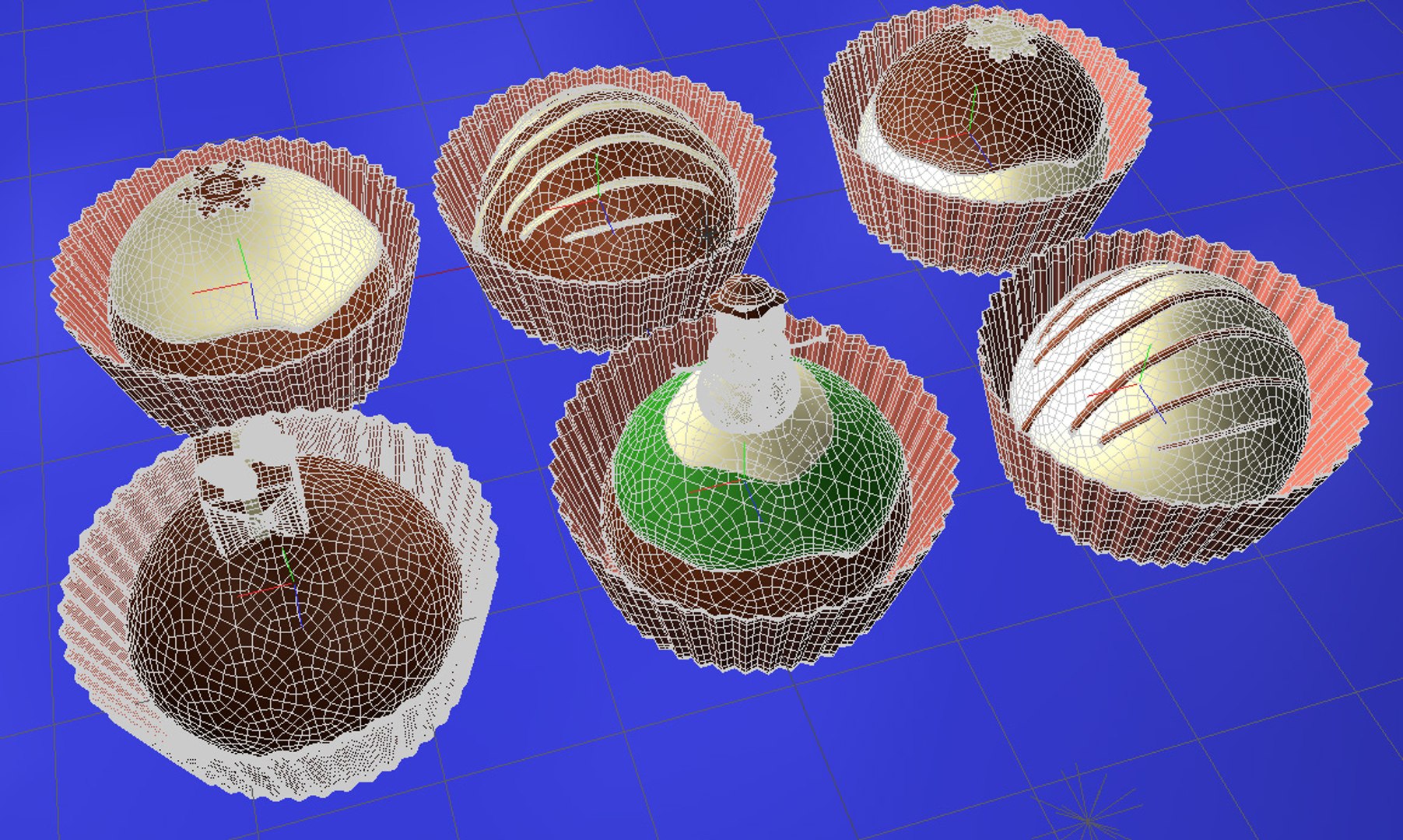 3d Chocolates Truffles Model