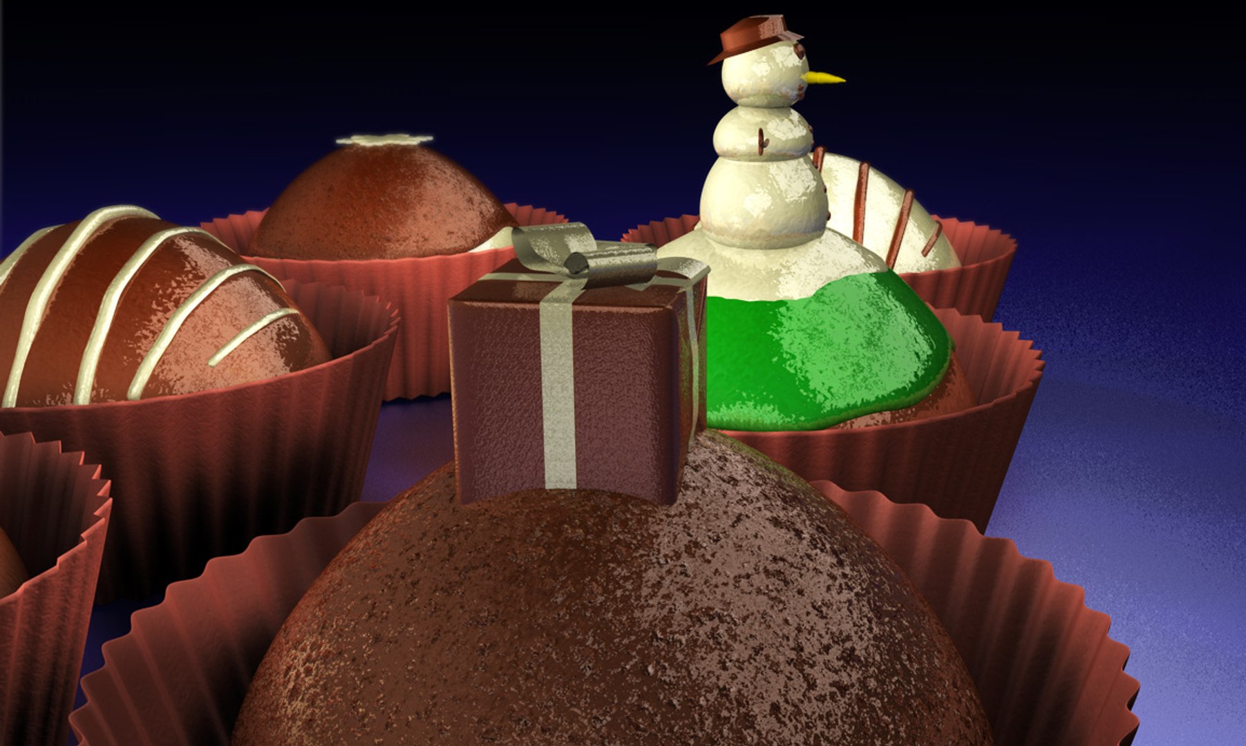 3d Chocolates Truffles Model