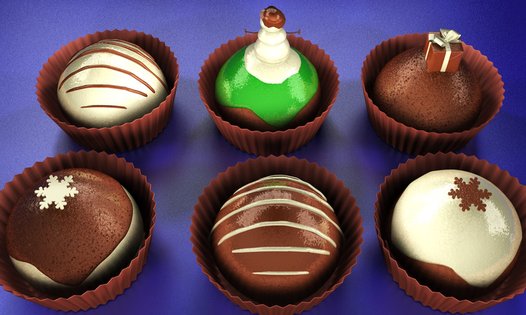 3d Chocolates Truffles Model