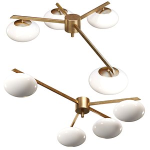 Ceiling Lamp by Angelo Lelli Style 4 Opalines