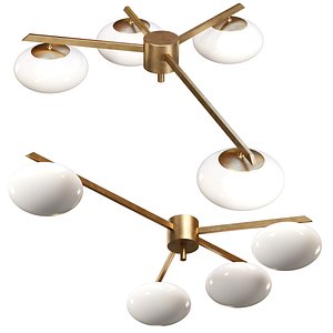 Ceiling Lamp by Angelo Lelli Style 4 Opalines