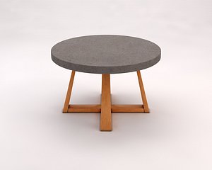 LOUNGE TABLE---Support in concrete and crossed legs in wood