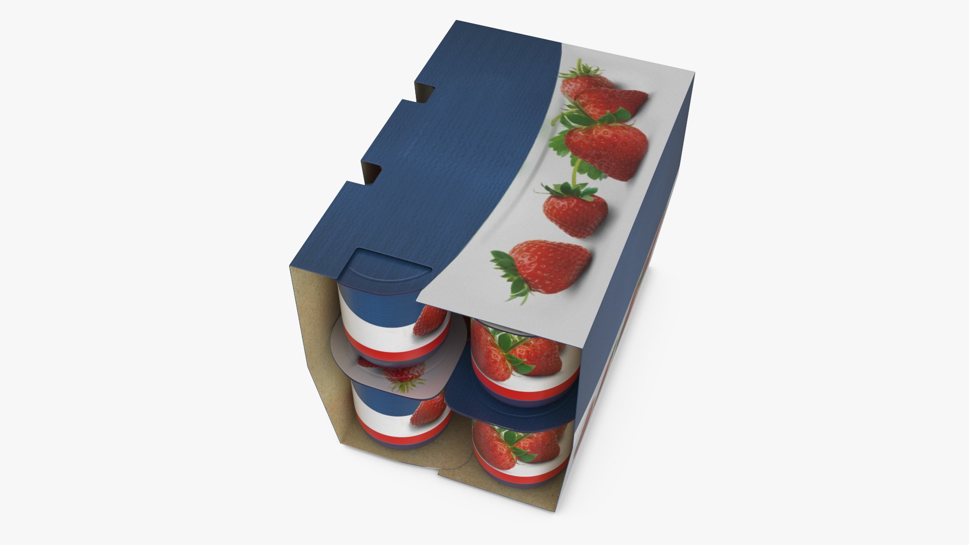 Strawberry Yogurt 12 Paper Pack 3D model preview