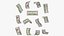3D United States 50 Dollars Falling Notes
