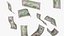 3D United States 50 Dollars Falling Notes