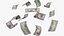 3D United States 50 Dollars Falling Notes