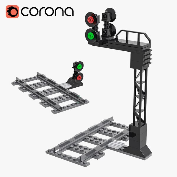 Lego train construction traffic lights 3D 모델 - TurboSquid 2106333