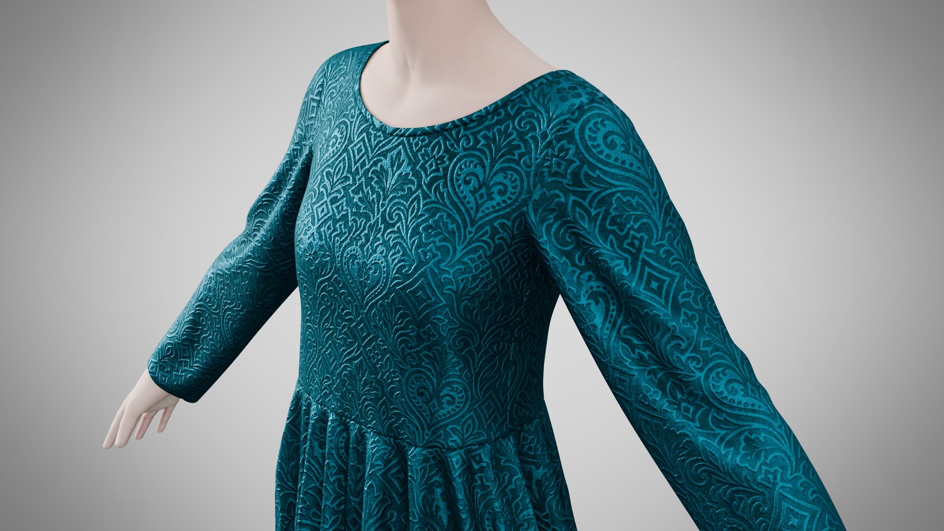 Dress 25 Teal Velvet With Design 3D model https://p.turbosquid.com/ts-thumb/yB/UKD1vj/C7/4/jpg/1761059904/1920x1080/fit_q87/475bc89605a0eea52ed5a77f56a5a13f784403fb/4.jpg