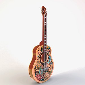 skull guitar 3d model