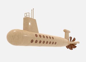 3D wooden submarine