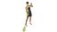 3D Beautiful athletic woman with paddle