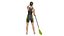 3D Beautiful athletic woman with paddle