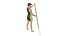 3D Beautiful athletic woman with paddle