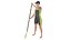 3D Beautiful athletic woman with paddle
