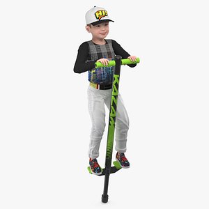 Boy on Jumping Stick