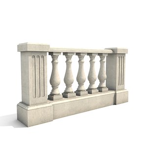 3D model balustrade baluster architecture