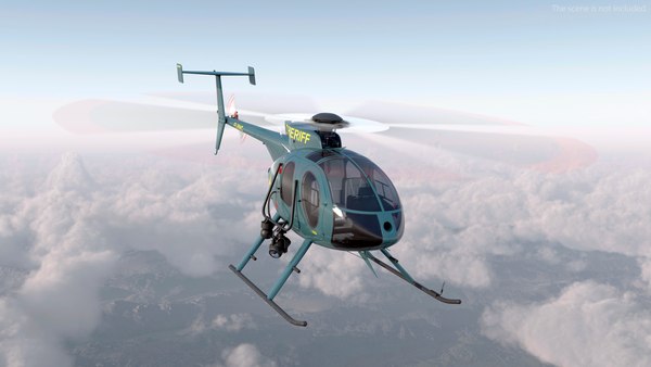 3D model MD 500E Sheriff Helicopter Rigged - TurboSquid 1715337