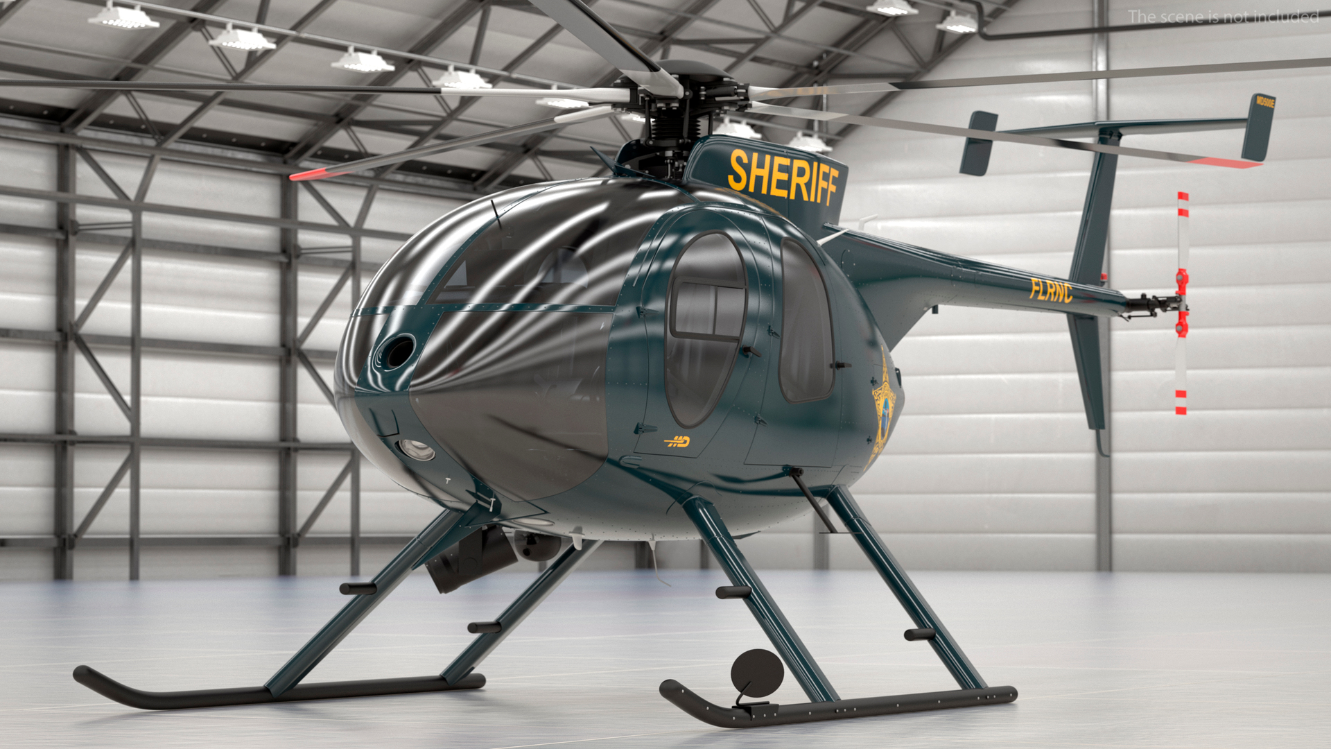 modèle 3D de Hélicoptère Sheriff MD 500E gréé TurboSquid 1715337