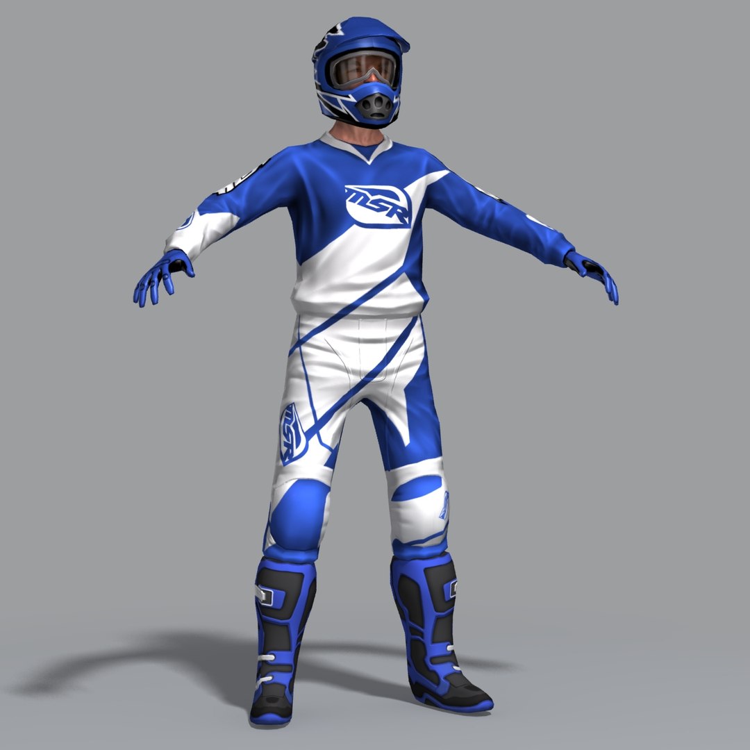 Motocross Rider 3d Max