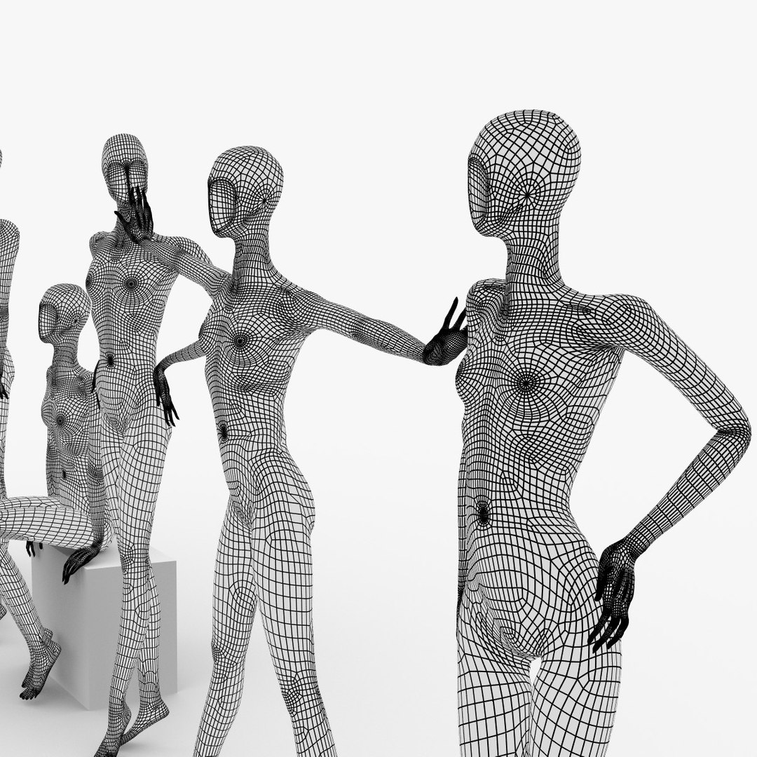 slim female mannequins 3d max