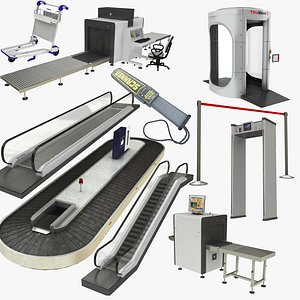 3D airport baggage carousel