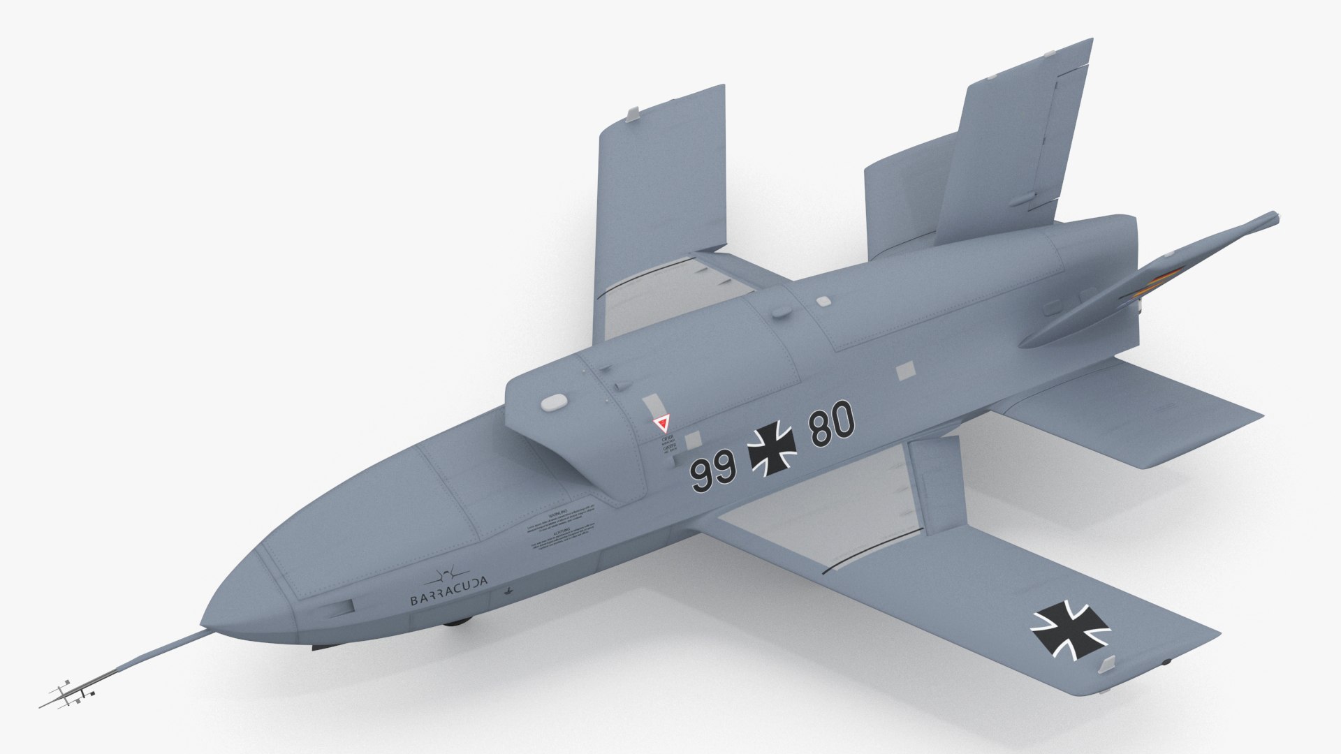 Jet Powered UAV EADS Barracuda Rigged for Cinema 4D 3D model preview