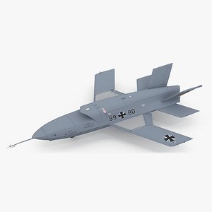 Jet Powered UAV EADS Barracuda Rigged for Cinema 4D