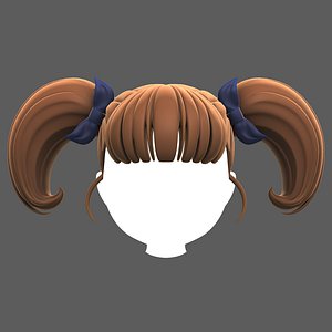Base Hair for girl V77 3D model