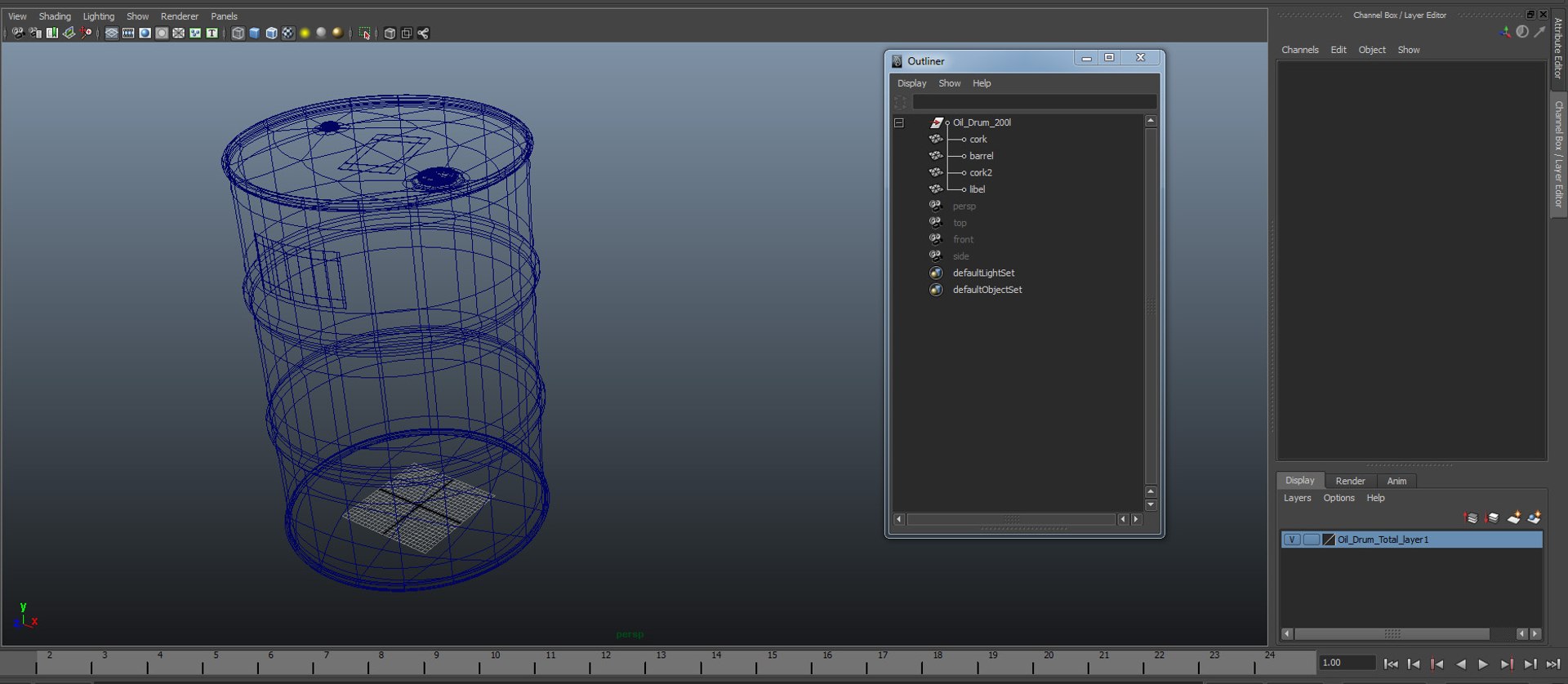 Oil Drum Total 3D model preview