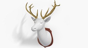 Faux Deer Head - Gold and Porcelain Design