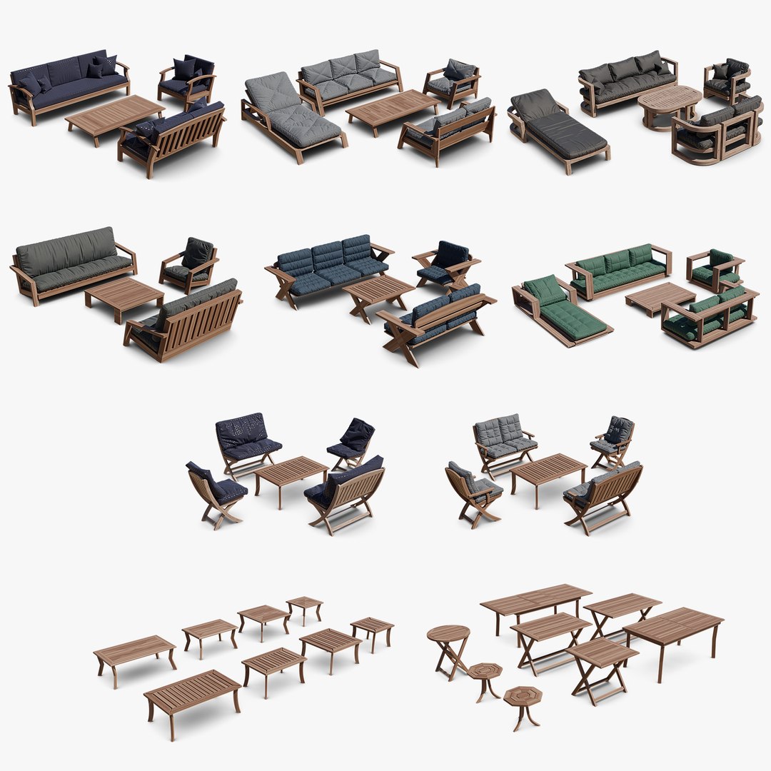 3D Garden Patio Set Bundle TurboSquid 2024220