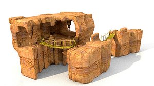 cave cavern system landscape 3D