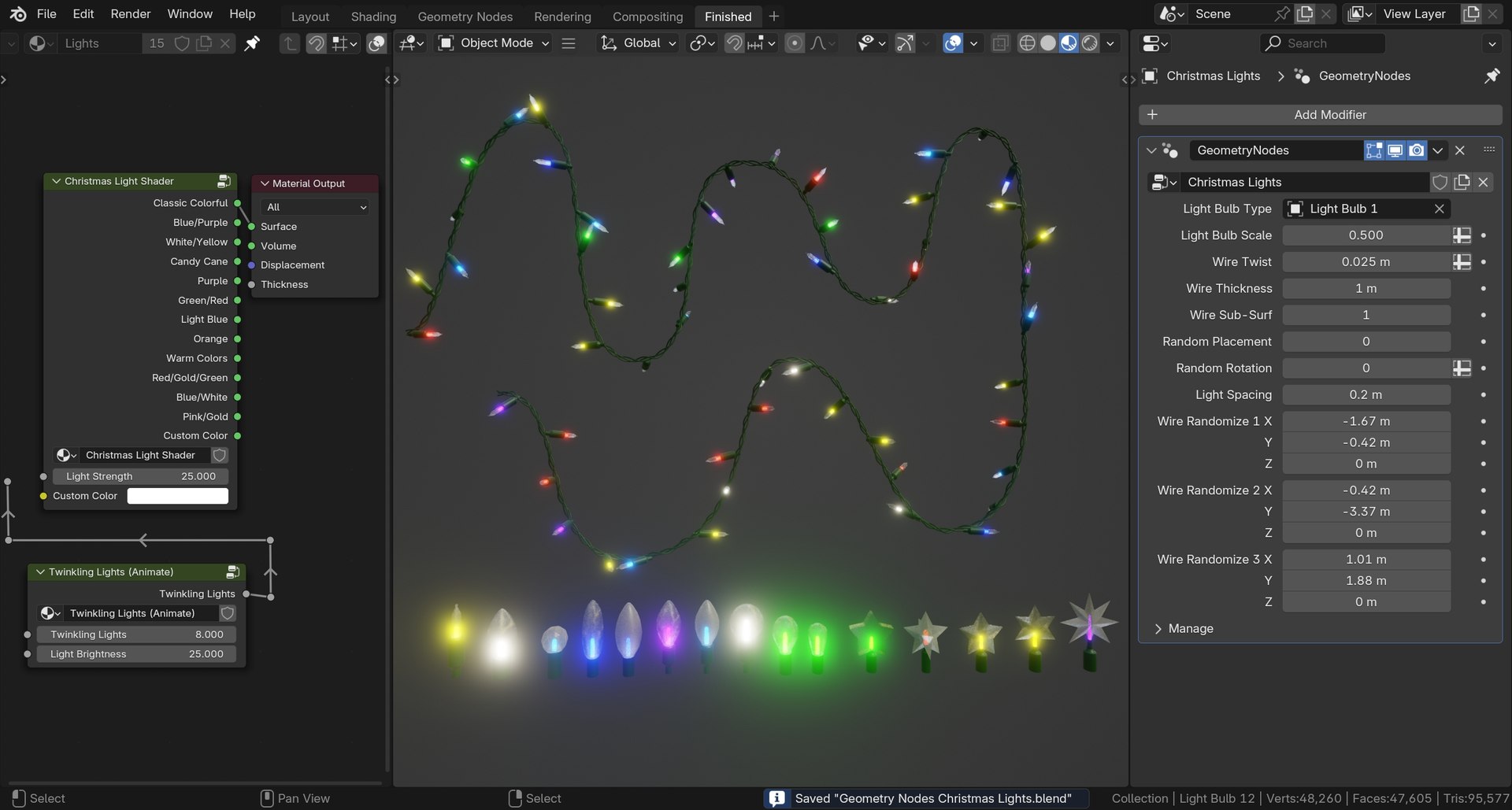Customizable Christmas Lights - Geometry Nodes Blender 3D model https://p.turbosquid.com/ts-thumb/yC/2GwlJ0/6y/geometrynodeschristmaslights/jpg/1730223483/1920x1080/fit_q87/3cb1262fa7e111c098180e53d253e7891162b6e0/geometrynodeschristmaslights.jpg