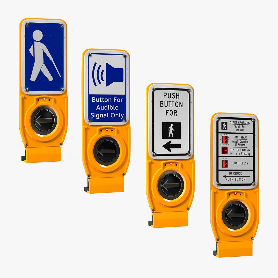 Pedestrian Signals Collection 2 3D model preview