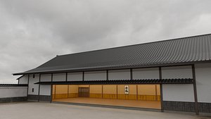 Japanese Kyudo Dojo Archery Range 3D Model