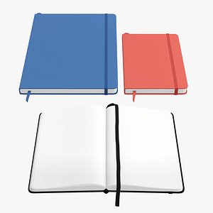 Notebook hardcover with strap open close