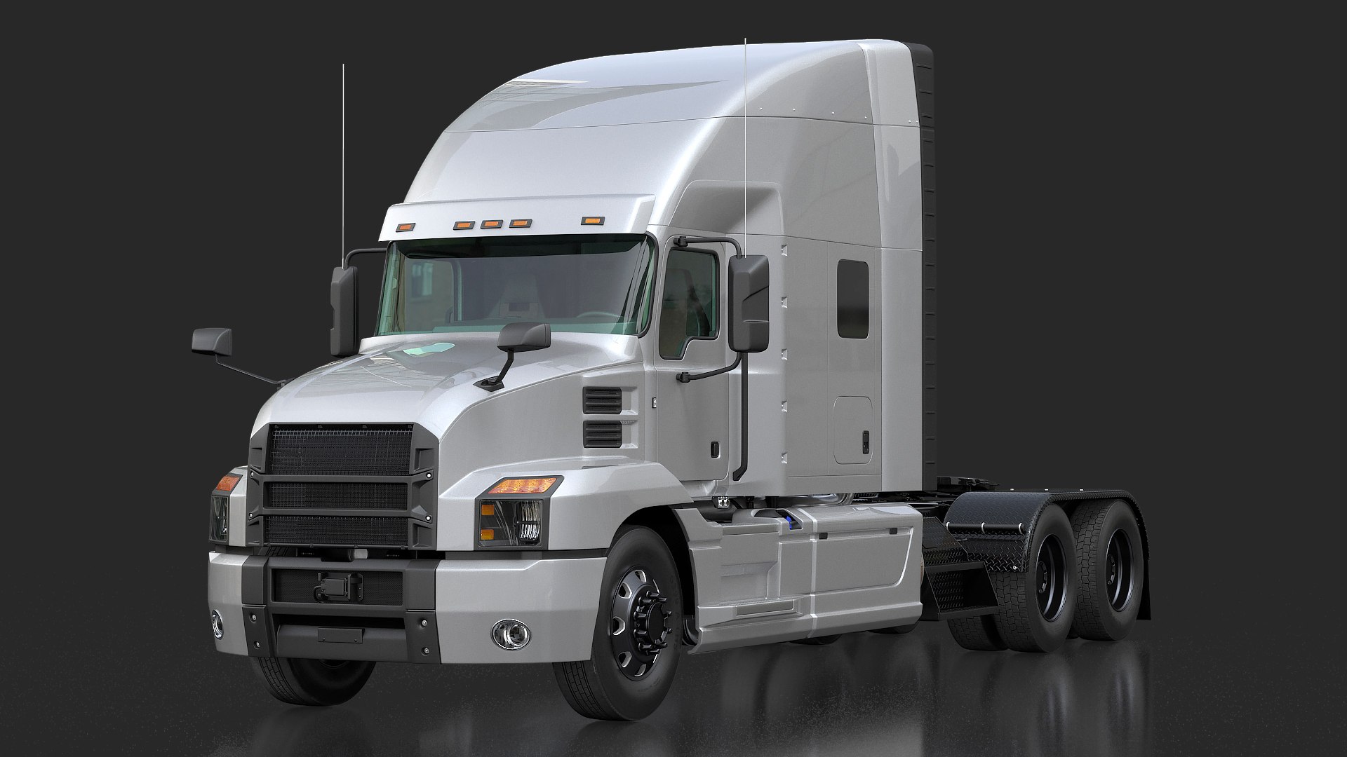 Semi Truck Generic Simple Interior 3D model preview