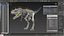 3D tyrannosaurus rex skeleton rigged