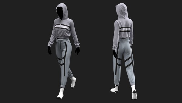Projeto Marvelous Designer de Outfit Esportivo Feminino Modelo 3D
