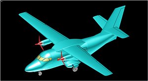 3D czech l410 turbolet aircraft