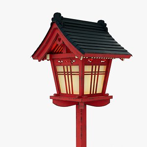 Japanese Pole Lamp 3D model