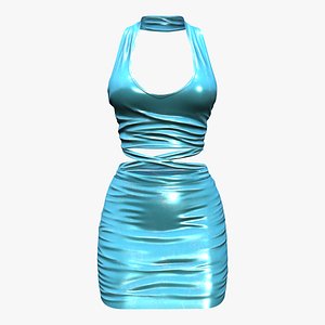 3D Glossy Mini Top And Skirt Outfit model