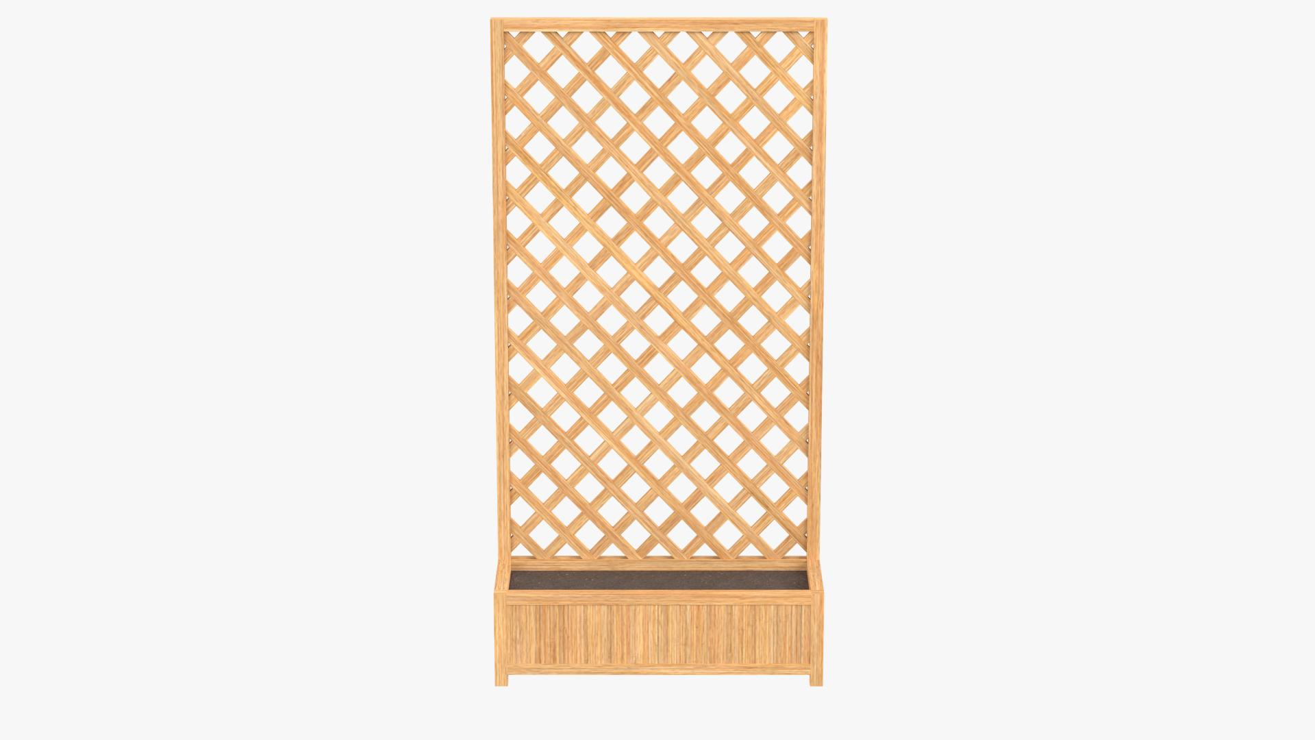 3D Wooden trellis panel with planter TurboSquid 2060460
