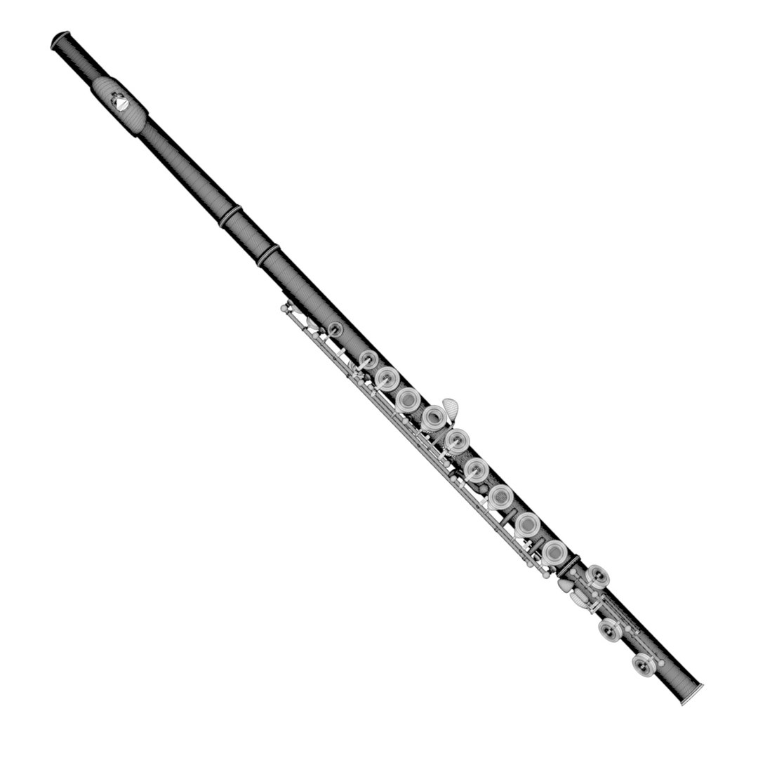 Silver Flute Transverse 3d Model